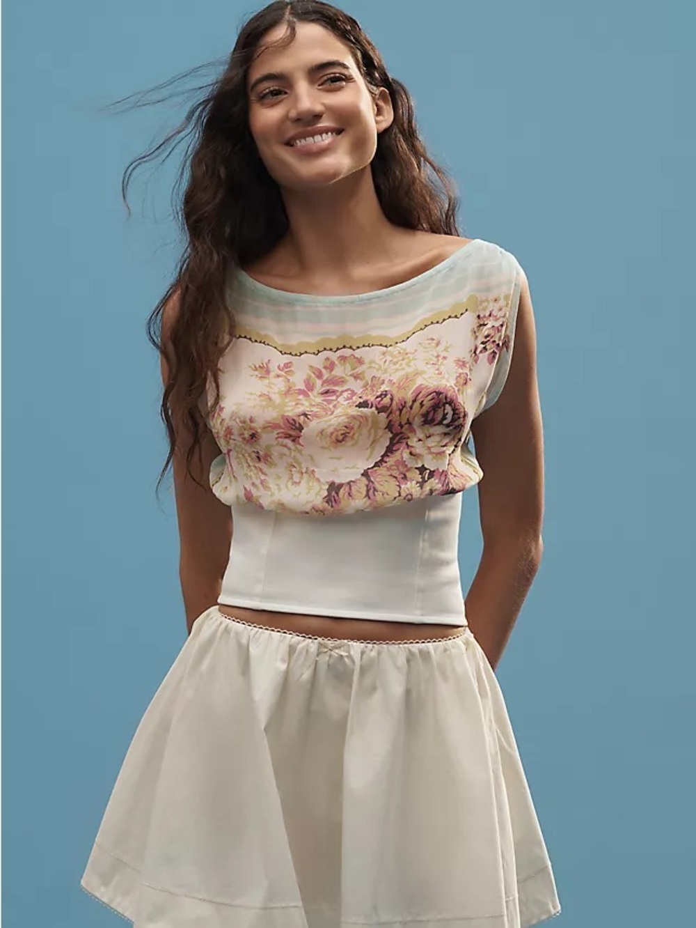 By Anthropologie Twofer Off-the-Shoulder Scarf Top